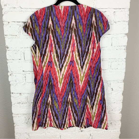 Nanette Lepore Ikat Beaded Tunic Coverup Dress Small - Picture 8 of 8